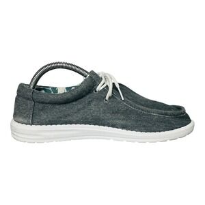 Cull4U Canvas Loafers Men 43‎ Gray Lace Up Casual Boat Shoes Lightweight Size 10